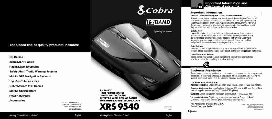 Cobra Electronics Radar Detector XRS 9540-page_pdf